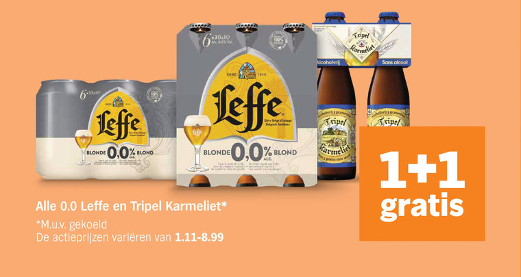 Leffe   alcoholvrij bier folder aanbieding bij  Albert&nbsp;Heijn - details