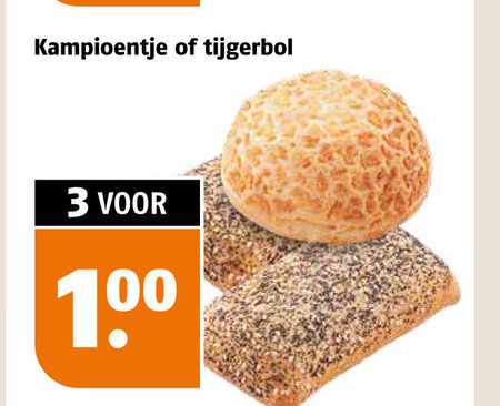 broodjes 3 100 kampioentje tijgerbol folder aanbieding bij Poiesz