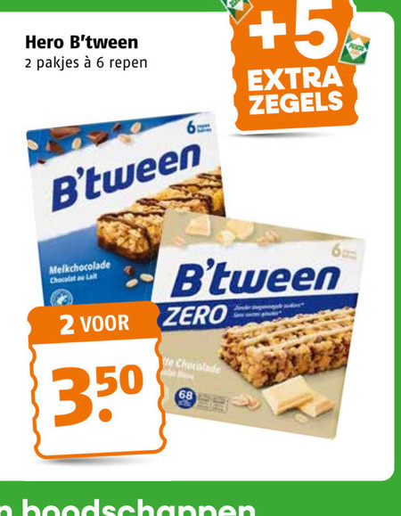 hero mueslirepen 2 6 350 repen melkchocolade chocolat lait 5 zegels zero chocolade folder aanbieding bij Poiesz Hero mueslireep folder aanbieding bij Poiesz - details