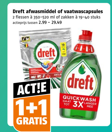 dreft vaatwasmiddel afwasmiddel 1 2 19 vaatwascapsules flessen ml zakken stuks actieprijs platinum quickwash 3x langer folder aanbieding bij Poiesz Dreft afwasmiddel, vaatwasmiddel folder aanbieding bij Poiesz - details