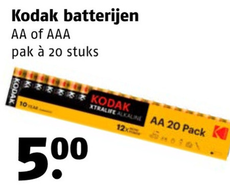 kodak batterijen 10 20 aa aaa pak stuks hear 50 alkaline pack folder aanbieding bij Poiesz Kodak batterij folder aanbieding bij Poiesz - details