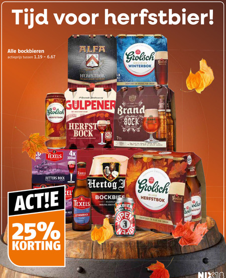 grolsch alfa brand gulpener texels bokbier 6 25 herfstbier bockbieren actieprijs herfstbok akc general by herfst bock 4x 300ml dubbel to grand same hertog stormbock herfstbock moutig rijke ruk rested nix18 folder aanbieding bij Poiesz Grolsch bokbier folder aanbieding bij Poiesz - details