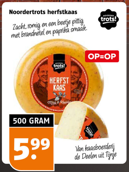 noordertrots kaas 500 herfstkaas zacht romig pittig brandnetel paprika noorder trots herfst mild kaasboerderij deelen folder aanbieding bij Poiesz Noordertrots kaas folder aanbieding bij Poiesz - details