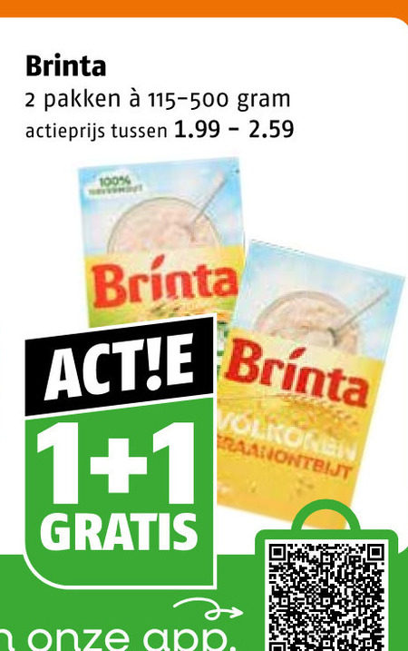 brinta havermout 1 2 100 pakken actieprijs folder aanbieding bij Poiesz Brinta havermout folder aanbieding bij Poiesz - details
