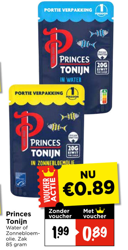 Princes   tonijn in blik folder aanbieding bij  Vomar - details