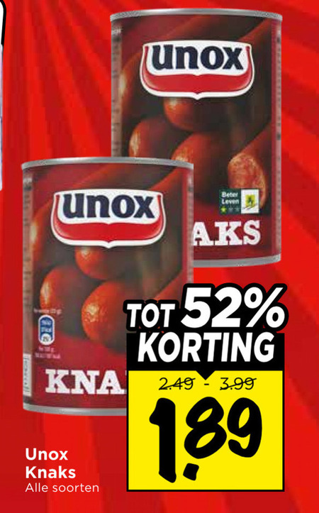 Unox   knakworst folder aanbieding bij  Vomar - details