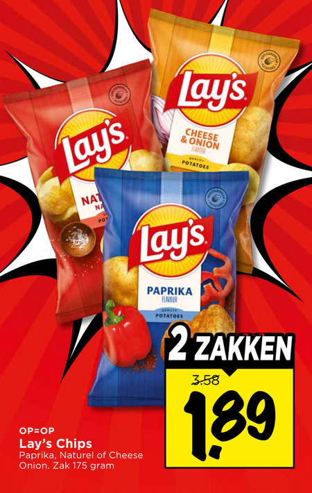 Lays   chips folder aanbieding bij  Vomar - details