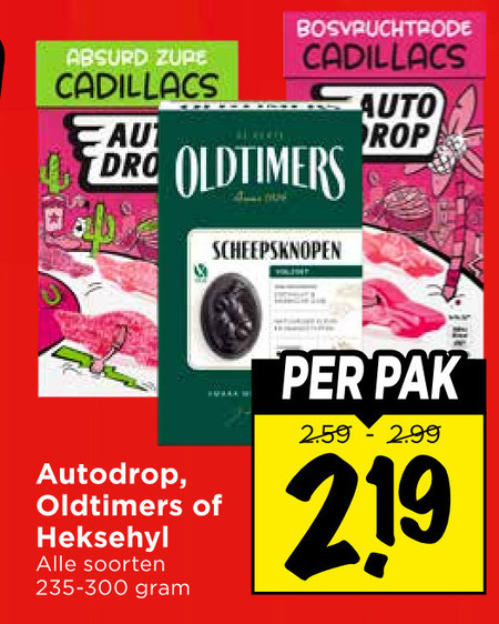 Oldtimers   snoep, drop folder aanbieding bij  Vomar - details