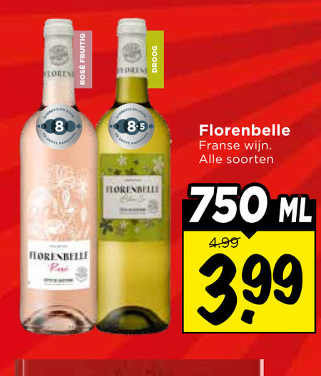 witte wijn rose 8 750 rosee fruitig droog franse soorten ml 3.99 folder aanbieding bij Vomar