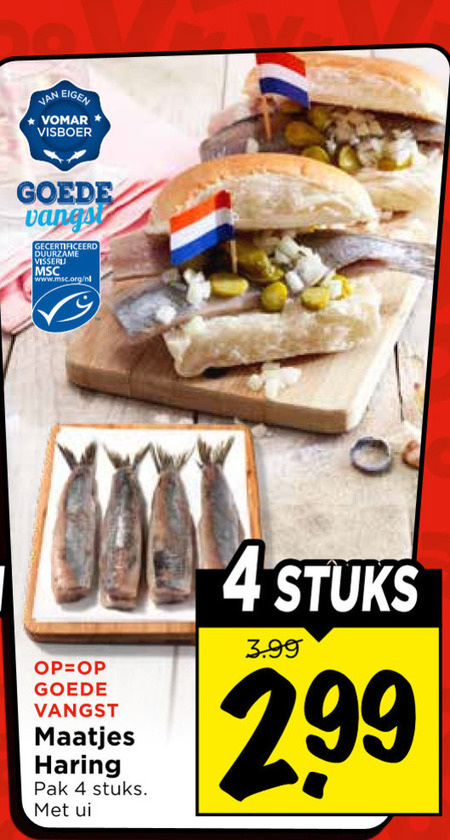 haring 4 visboer vangst gecertificeerd duurzame visserij www.msc.org nl maatjes pak stuks ui 3.99 folder aanbieding bij Vomar