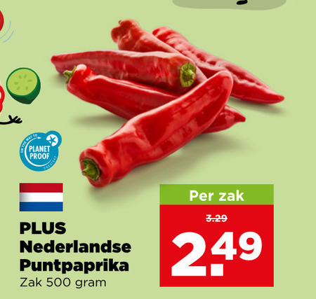 puntpaprika 500 to planet proof nederlandse zak folder aanbieding bij Plus