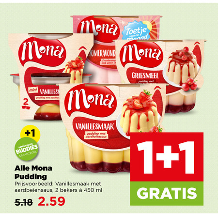 Mona   pudding folder aanbieding bij  Plus - details