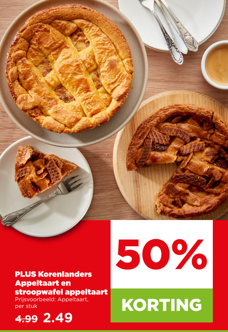 Korenlanders   appeltaart folder aanbieding bij  Plus - details