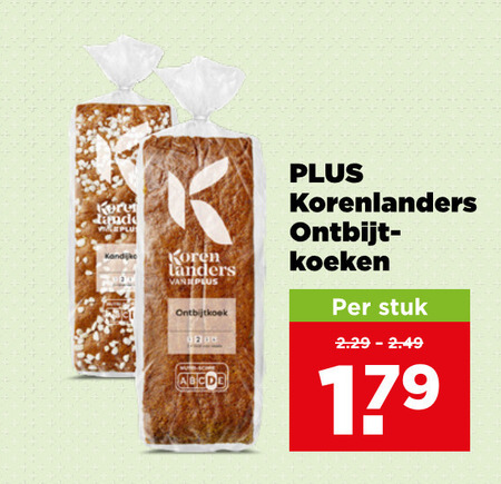 korenlanders ontbijtkoek diadermine koren ontbijt koeken stuk folder aanbieding bij Plus ontbijtkoek folder aanbieding bij Plus - details