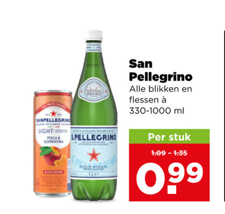 San Pellegrino   mineraalwater, frisdrank folder aanbieding bij  Plus - details