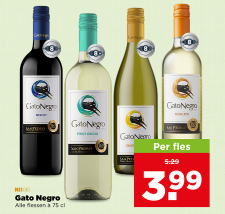 Gato Negro   witte wijn, rode wijn folder aanbieding bij  Plus - details