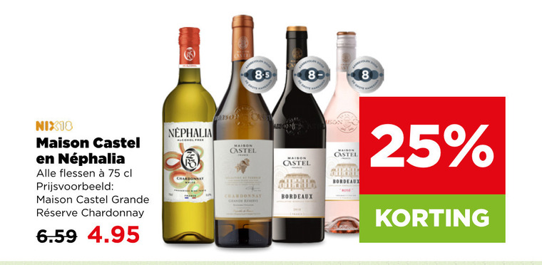 witte wijn rose rode 8 25 nix18 maison castel flessen grande chardonnay alcohol free bordeaux reserve folder aanbieding bij Plus