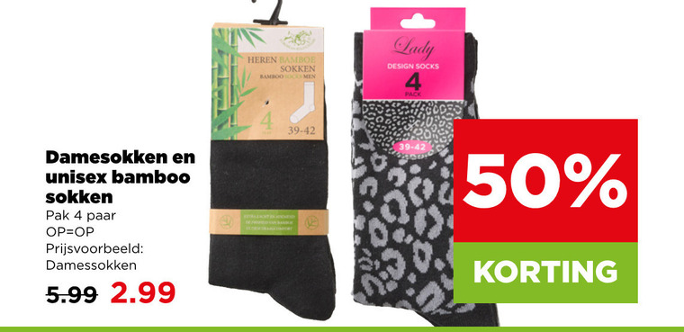 damessokken herensokken 2 4 50 heren bamboe sokken bamboo socks men lady design pack unisex pak paar 5.99 folder aanbieding bij Plus