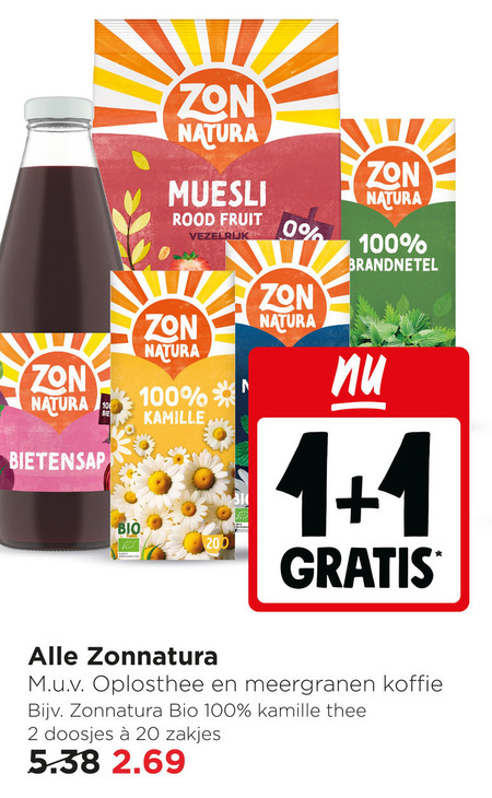 Zonnatura   thee, muesli folder aanbieding bij  Jumbo - details