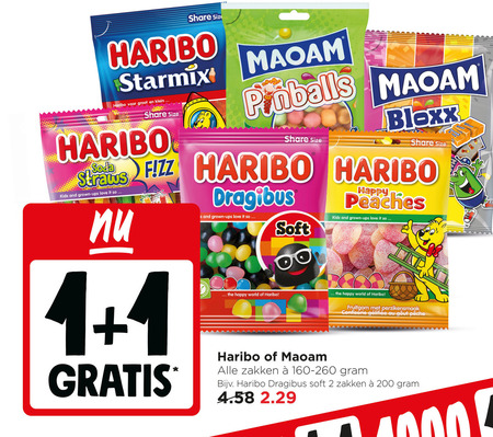haribo maoam snoep 1 2 4 200 share size starmix klein soda kids and grown ups love it pinballs dragibus soft happy world fruitgom confiserie gout zakken folder aanbieding bij Jumbo Maoam snoep folder aanbieding bij Jumbo - details