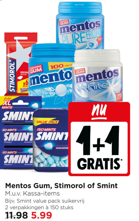 Mentos   kauwgom folder aanbieding bij  Jumbo - details