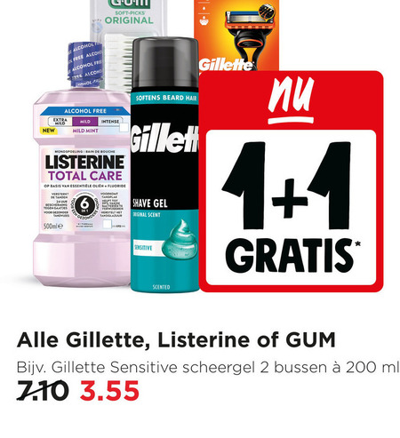 Gillette   mondwater, scheergel folder aanbieding bij  Jumbo - details