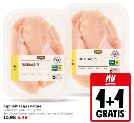 kipfilethaasjes 1 2 4 300 jumbo kip filethaasjes gebruiken gewicht naturel schaal ca. 300-500 fit nederland beter leven bescherming nutri score abc schalen folder aanbieding bij Jumbo