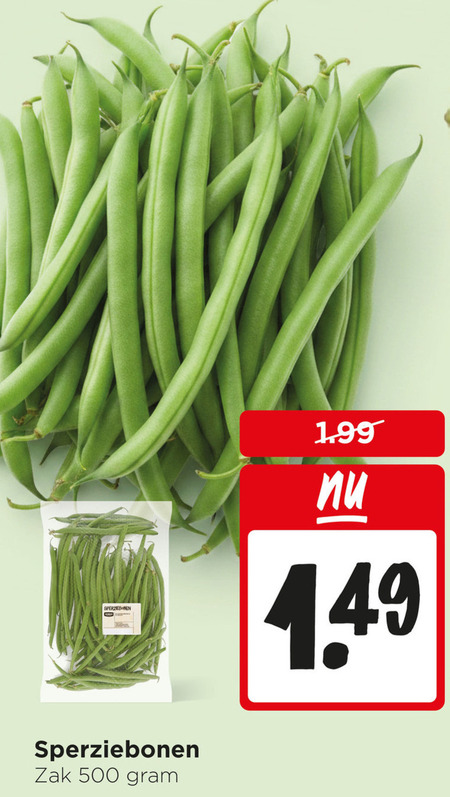 sperziebonen 500 zak folder aanbieding bij Jumbo
