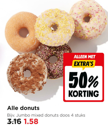 donuts 4 50 jumbo mixed doos stuks folder aanbieding bij Jumbo