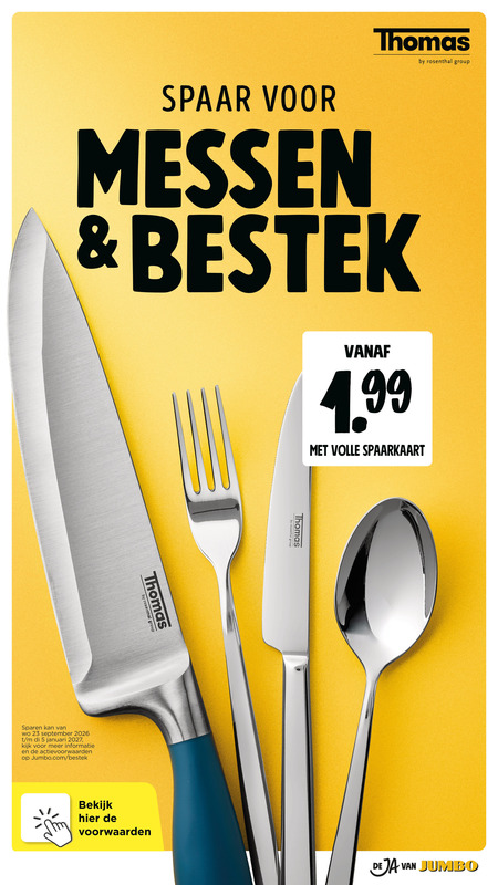 spaarakties 5 23 thomas by rosenthal group spaar messen bestek sparen januari bekijk volle spaarkaart jumbo folder aanbieding bij Jumbo