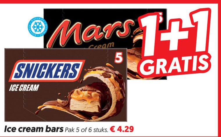 Snickers   ijsreep folder aanbieding bij  Dekamarkt - details