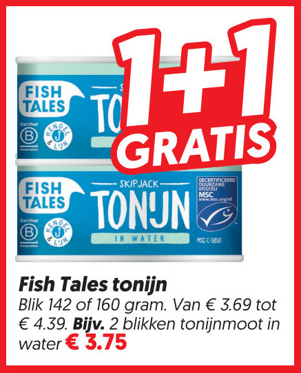tonijn in blik 1 2 160 fish to skipjack water gecertificeerd blikken tonijnmoot folder aanbieding bij Dekamarkt