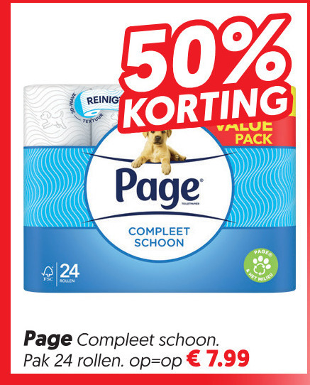 page toiletpapier 24 50 schoon pack pages pak rollen folder aanbieding bij Dekamarkt Page toiletpapier folder aanbieding bij Dekamarkt - details