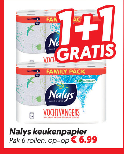 nalys keukenpapier 1 6 80 fam inspired family pack by nature vochtvangers super absorberende pak rollen folder aanbieding bij Dekamarkt Nalys keukenpapier folder aanbieding bij Dekamarkt - details