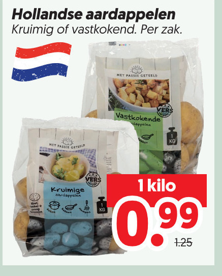 aardappelen 1 hollandse kruimig vastkokend zak passie geteeld vastkokende vers kilo folder aanbieding bij Dekamarkt