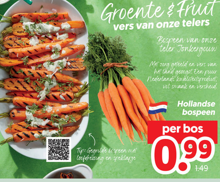 bospeen groente vers telers tip gegrilde teler zorg geteeld land puur nederlands kwaliteitsproduct versheid hollandse bos folder aanbieding bij Dekamarkt