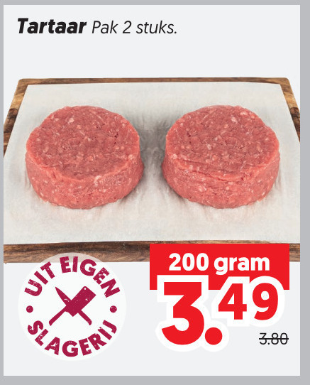 rundertartaar 2 200 tartaar pak stuks sla folder aanbieding bij Dekamarkt