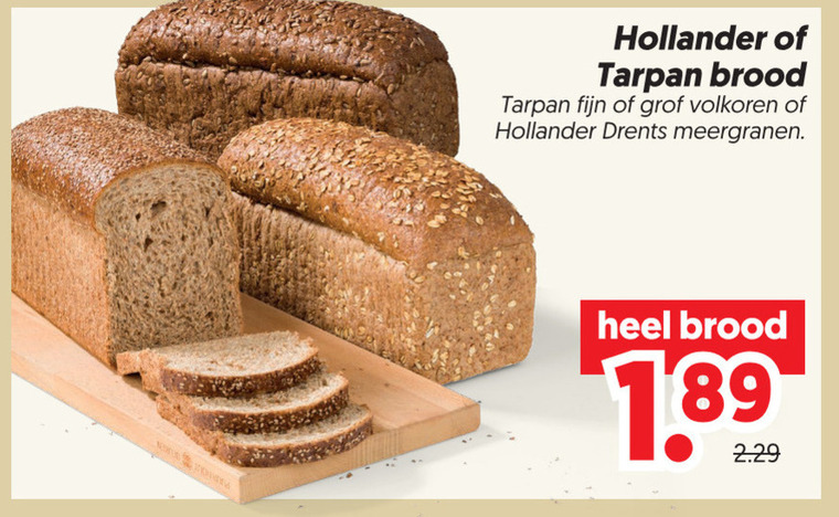 brood hollander tarpan fijn grof volkoren drents meergranen folder aanbieding bij Dekamarkt