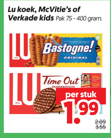 lu verkade biscuit koek kids pak bastogne original time out granenbiscuits stuk folder aanbieding bij Dekamarkt Verkade biscuits folder aanbieding bij Dekamarkt - details