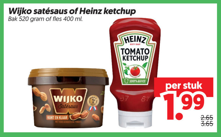 Heinz   tomatenketchup, satesaus folder aanbieding bij  Dekamarkt - details