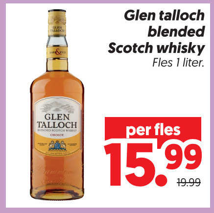 Glen Talloch   whisky folder aanbieding bij  Dekamarkt - details