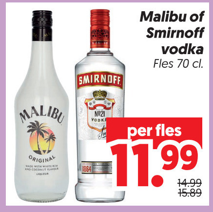Smirnoff   likeur, wodka folder aanbieding bij  Dekamarkt - details