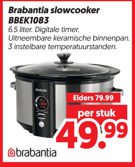 Brabantia   slowcooker folder aanbieding bij  Dekamarkt - details