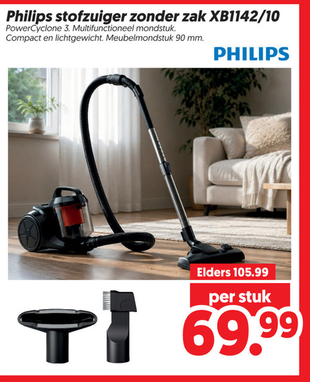 Philips   stofzuiger folder aanbieding bij  Dekamarkt - details