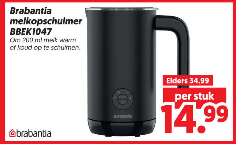 Brabantia   melkopschuimer folder aanbieding bij  Dekamarkt - details