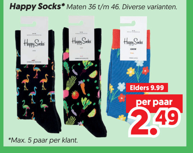 damessokken herensokken 5 36 happy socks maten paar elders folder aanbieding bij Dekamarkt