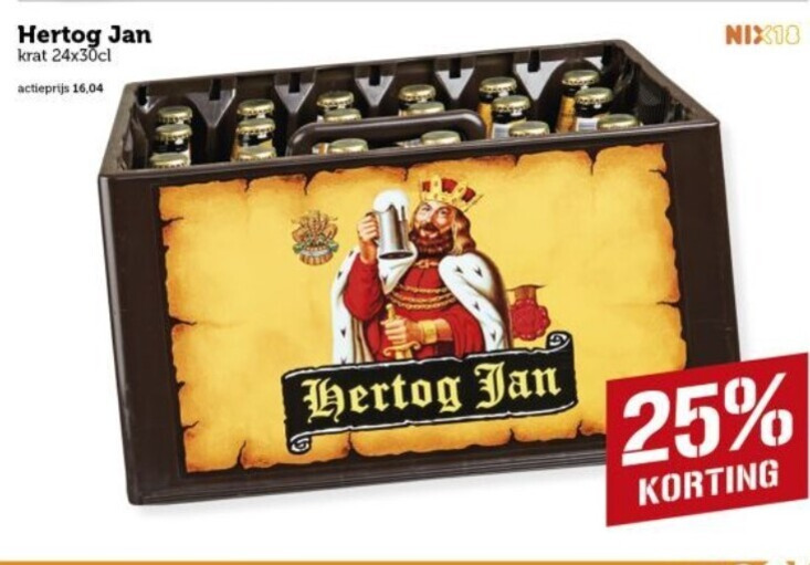 hertog jan krat bier 25 24x30cl actieprijs 16 nix18 folder aanbieding bij Coop Hertog Jan krat bier folder aanbieding bij Coop - details