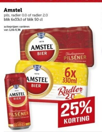 Amstel   blikje bier folder aanbieding bij  Coop - details