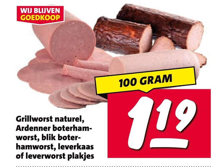 boterhamworst grillworst leverworst 100 naturel ardenner boterham worst blik boter hamworst leverkaas plakjes folder aanbieding bij Nettorama