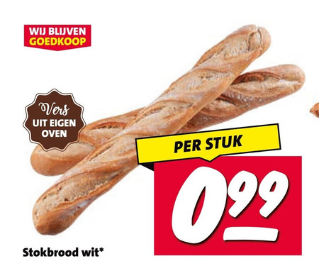 stokbrood vers oven wit stuk folder aanbieding bij Nettorama